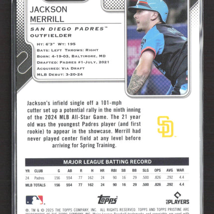 2025 Topps Pristine Jackson Merrill #292 Purple /99