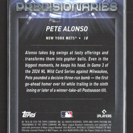 2025 Topps Pristine Precisionaries Pete Alonso #PR-23 Purple 42/99