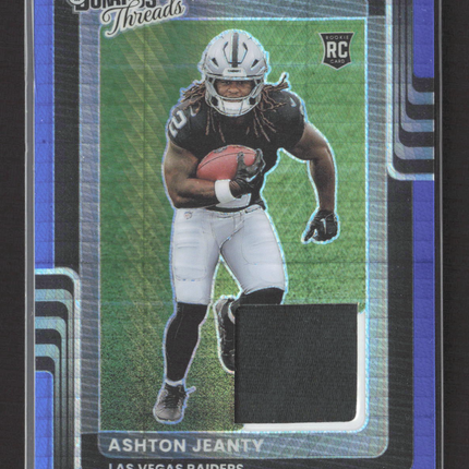 2025 Panini Donruss Optic Threads Prizm Ashton Jeanty #DTBH-AJY Blue RC Jersey