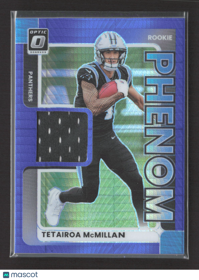 2025 Panini Donruss Optic Prizm Phenom Tetairoa McMillan #RPBH-TMN Blue Jersey