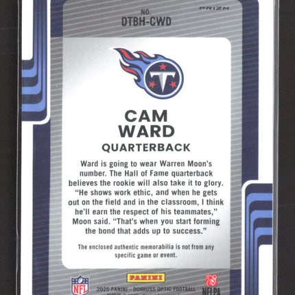 2025 Panini Donruss Optic Threads Prizm Cam Ward #DTBH-CWD Blue RC Jersey