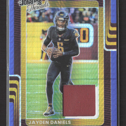 2025 Panini Donruss Threads Prizm Jayden Daniels #DTBH-JDS Blue Jersey
