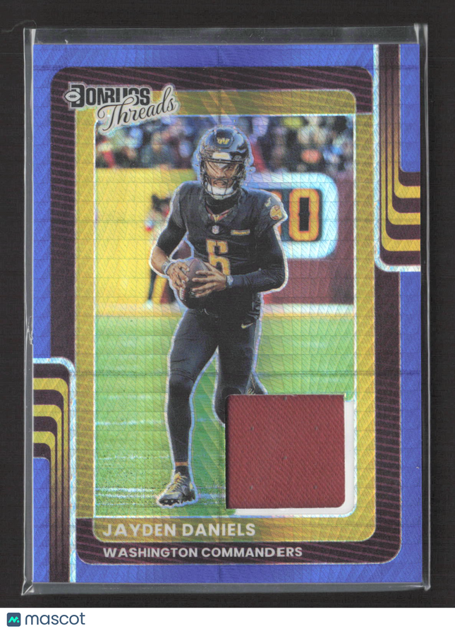 2025 Panini Donruss Threads Prizm Jayden Daniels #DTBH-JDS Blue Jersey