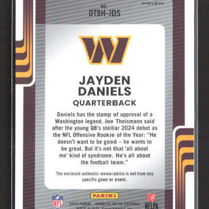2025 Panini Donruss Threads Prizm Jayden Daniels #DTBH-JDS Blue Jersey