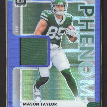 2025 Panini Donruss Optic Rookie Phenoms Mason Taylor #RPBH-MTR Blue Jersey