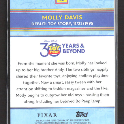 2025 Topps Toy Story 30 Years & Beyond 30th Anniversary #42 Molly Davis
