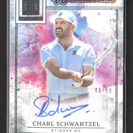 2025 Panini Impeccable LIV Golf Watercolors Charl Schwartzel #WCS-CS 43/99 Auto