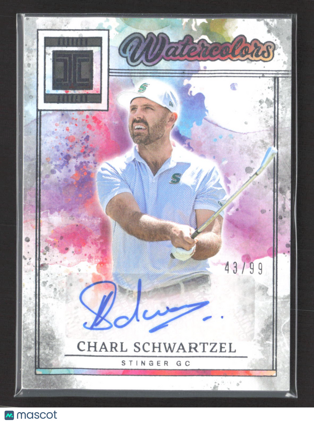 2025 Panini Impeccable LIV Golf Watercolors Charl Schwartzel #WCS-CS 43/99 Auto