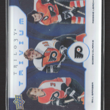 2023 Upper Deck Trilogy Trivium Reggie Leach Bill Barber Bobby Clarke #TR-5