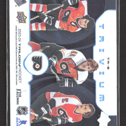 2023 Upper Deck Trilogy Trivium Reggie Leach Bill Barber Bobby Clarke #TR-5