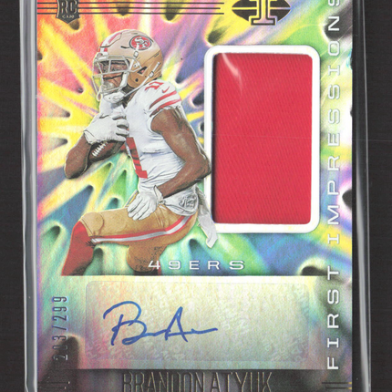 2020 Panini Illusions First Impressions Brandon Aiyuk #123 203/299 Jersey Auto
