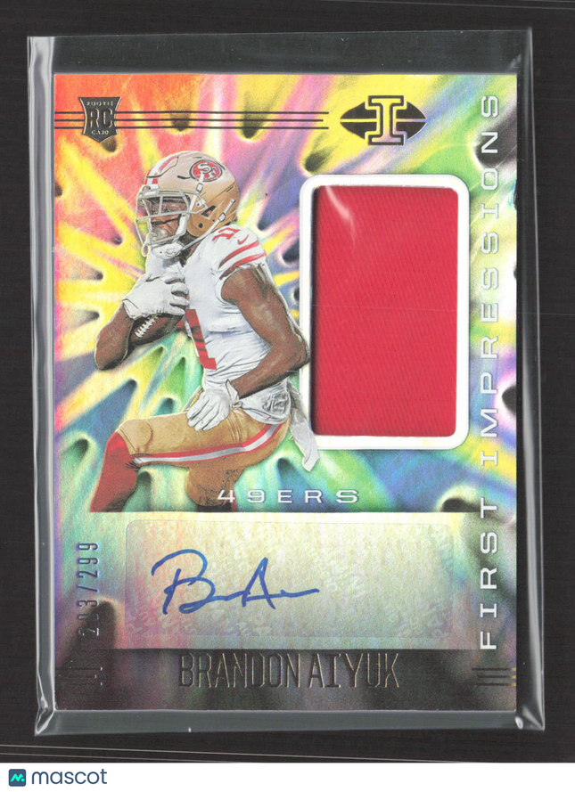 2020 Panini Illusions First Impressions Brandon Aiyuk #123 203/299 Jersey Auto