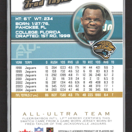 2005 Fleer Ultra All-Ultra Team Fred Taylor #AU-FT Game-Worn Jersey