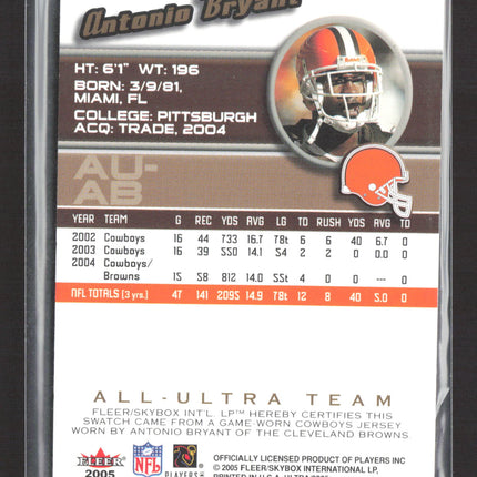 2005 Fleer Ultra All-Ultra Team Antonio Bryant #AU-AB Game-Worn Jersey