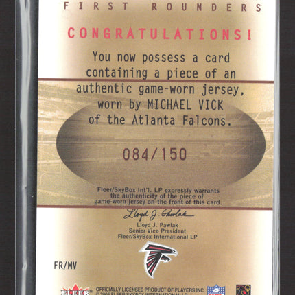 2005 Fleer Ultra First Rounders Michael Vick #FR/MV 084/150 Game-Worn Jersey