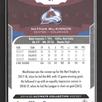 2020 Upper Deck Ultimate Collection Nathan MacKinnon #41 /149