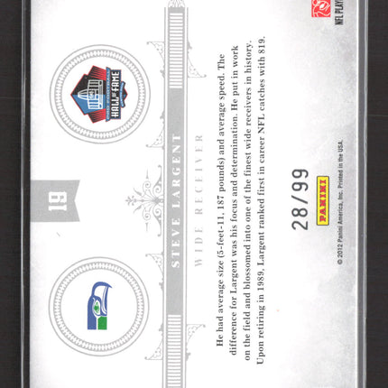 2012 Panini National Treasures Emblems of the Hall Steve Largent #19 28/99