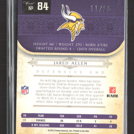 2012 Panini National Treasures Century Jared Allen #84 11/25