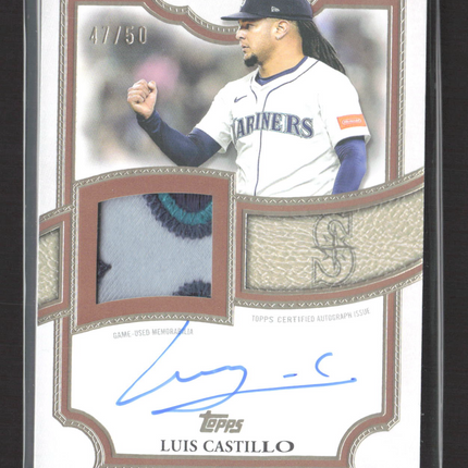 2026 Topps Baseball Flagship Luis Castillo #TFAP-LC 47/50 Game-Used Patch Auto