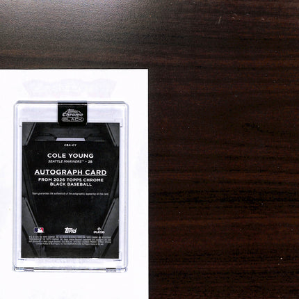 2026 Topps Chrome Black Cole Young #CBA-CY RC Auto Orange Rose Gold /10