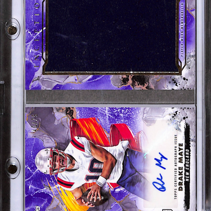 2024 Topps Inception Football Drake Maye #ARBC-DM Relic Book Card RC Auto /75