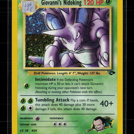 Pokemon 2000 Gym Challenge Giovanni's Nidoking #7/132