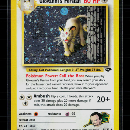 Pokemon 2000 Gym Challenge Giovanni's Persian #8/132