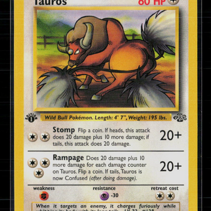 Pokemon 1999 Jungle Tauros 1st Edition #47/64