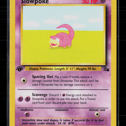 Pokemon 1999 Fossil Slowpoke 1st Edition #55/62