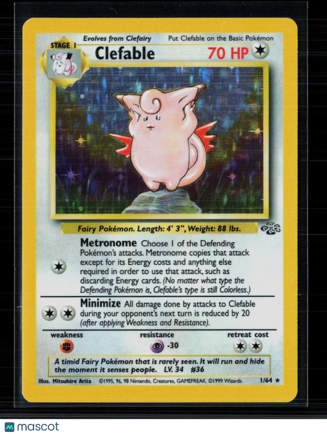 Pokemon 1999 Jungle Clefable #1/64