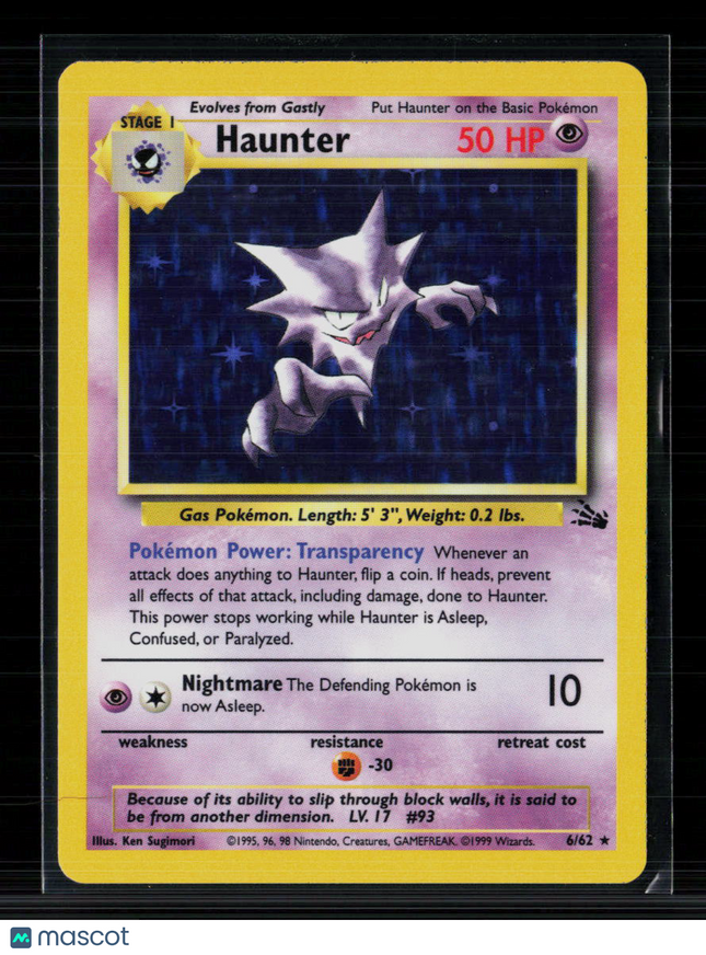 Pokemon 1999 Fossil Haunter #6/62