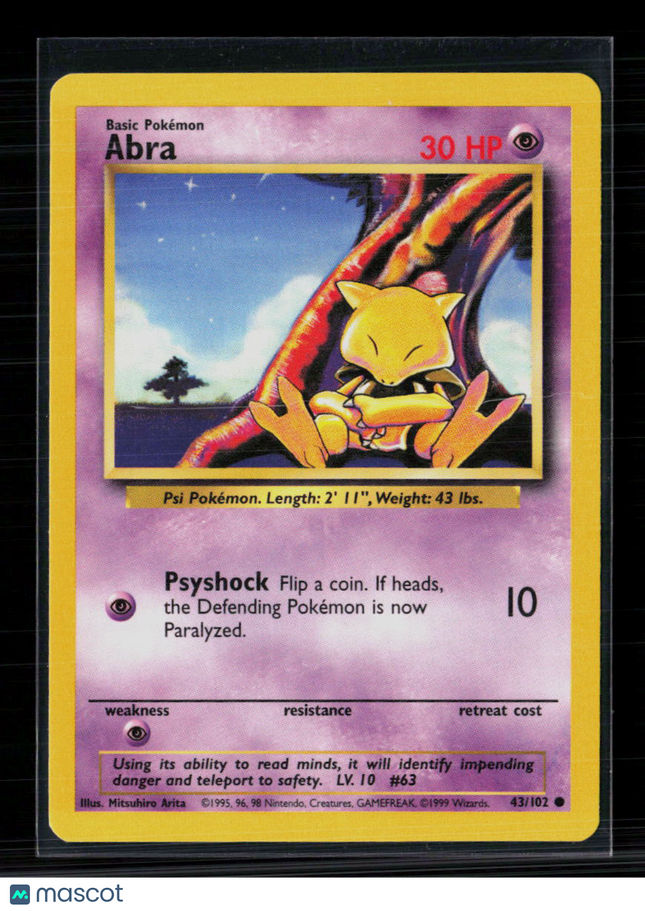 Pokemon 1999 Base Set Abra #43/102