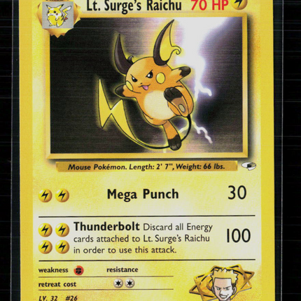 Pokemon 2000 Gym Challenge LT. Surge's Raichu #28/132