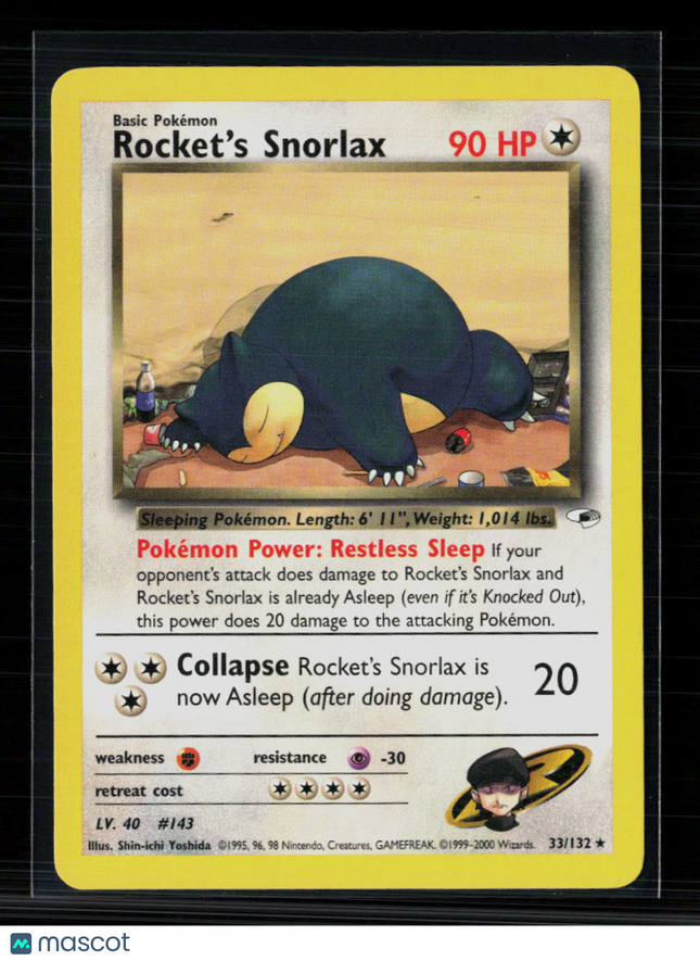 Pokemon 2000 Gym Challenge Rocket's Snorlax #33/132