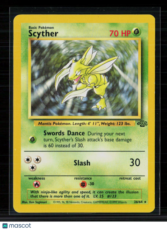 Pokemon 1999 Jungle Scyther #26/64