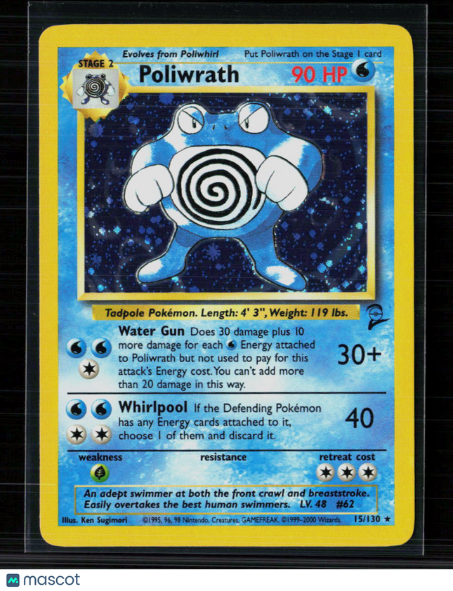 Pokemon 2000 Base Set 2 Poliwrath #15/130