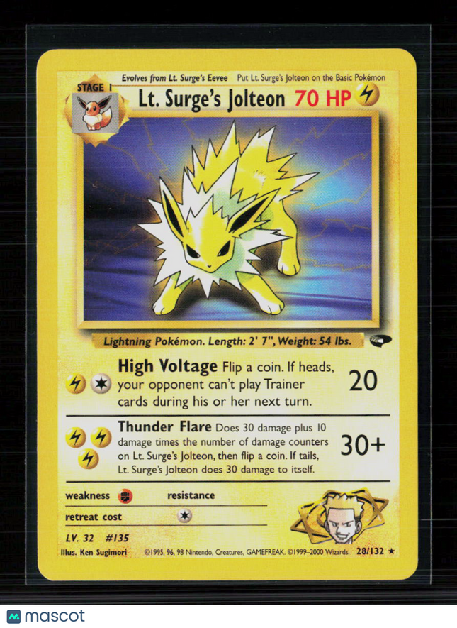 Pokemon 2000 Gym Heroes LT. Surge's Jolteon #28/132