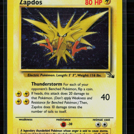 Pokemon 1999 Fossil Zapdos #15/62