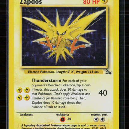 Pokemon 1999 Fossil Zapdos #15/62