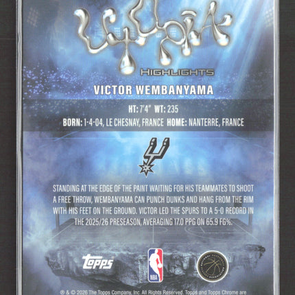 2026 Topps Chrome Utopia Highlights Victor Wembanyama #UH-16