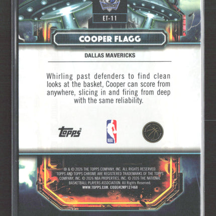 2026 Topps Cosmic Chrome Basketball Cooper Flagg #ET-11 RC