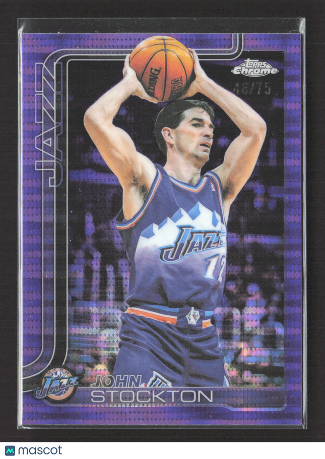 2025 Topps Chrome John Stockton #250 Purple 48/75