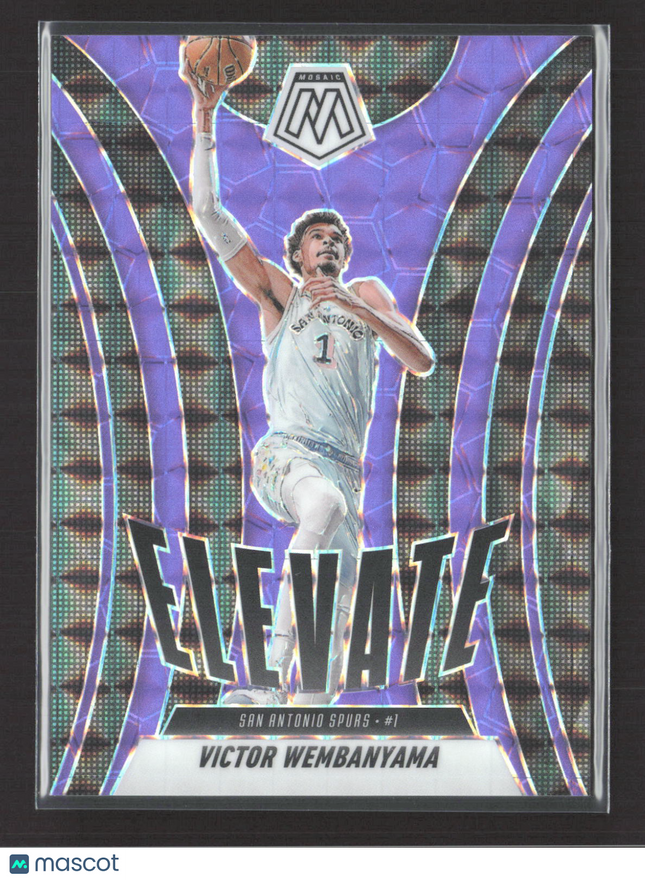 2025 Panini Mosaic Elevate Victor Wembanyama #11 Purple Prizm 050/175