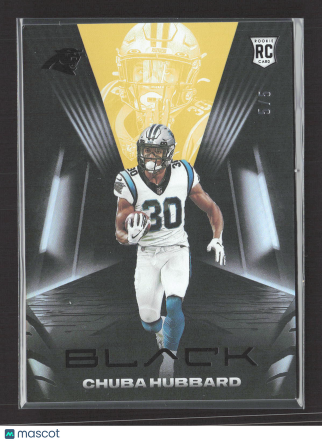 2021 Panini Black Football Chuba Hubbard #137 gold /5 RC