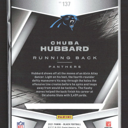 2021 Panini Black Football Chuba Hubbard #137 gold /5 RC
