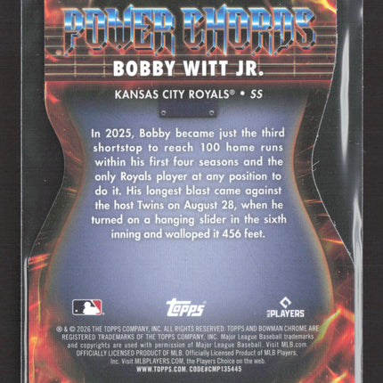 2026 Bowman Chrome Power Chords Bobby Witt Jr. #PC-13 Speckle Refractor /150