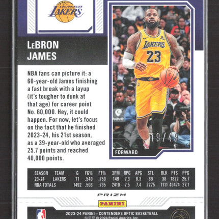 2024 Panini Contenders Optic LeBron James #90 Orange 19/49