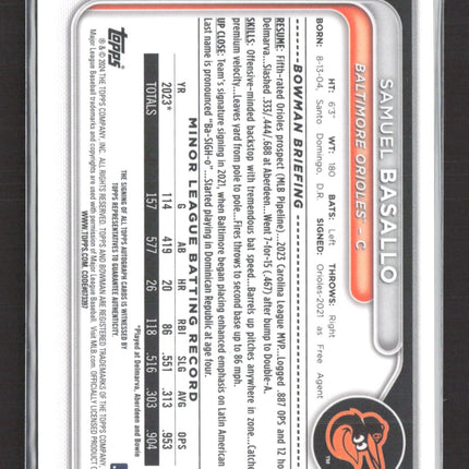 2024 Bowman Chrome Samuel Basallo #BMA-SB Mojo Refractor Auto