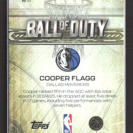 2025 Topps Chrome Ball of Duty Cooper Flagg #BD-21