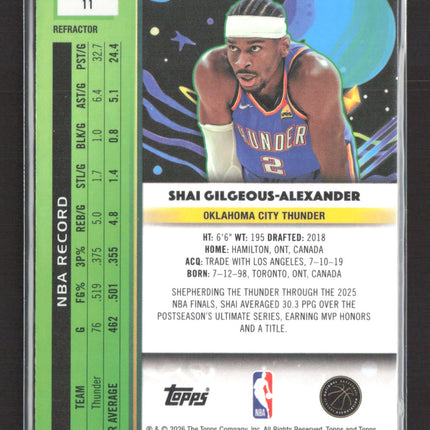 2026 Topps Cosmic Chrome Shai Gilgeous-Alexander #11 Refractor